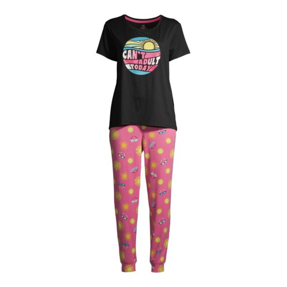 Secret Treasures Short Sleeve T-shirt and Joggers Pajama PJ Set Size Small NWT - Picture 4 of 6